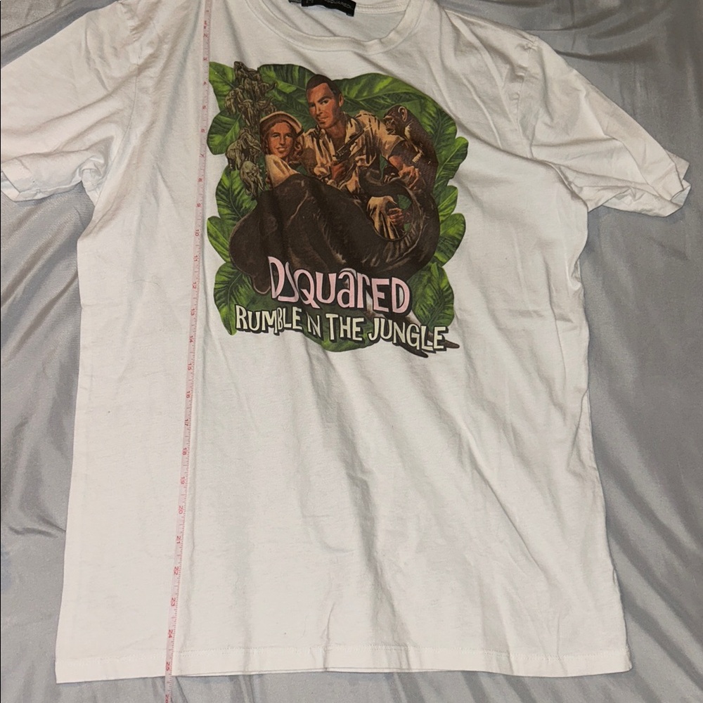 DSQUARED2 "Rumble in the Jungle" Graphic T-Shirt | White XXL | Made in Italy - Picture 7 of 7